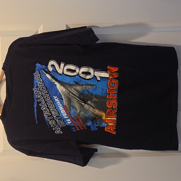 Vintage Y2K Tee Men’s L Australian Air Show T-Shirt Rocket Design Short Sleeve - Picture 3 of 8
